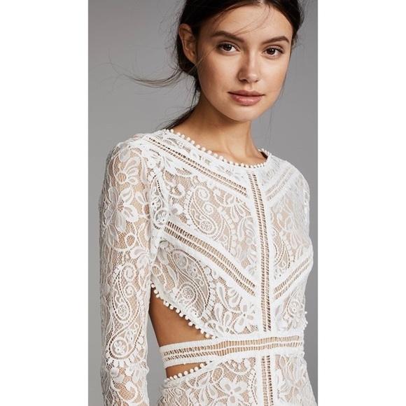 For Love & Lemons Emerie Cut Out Dress in White EUC - Picture 5 of 16